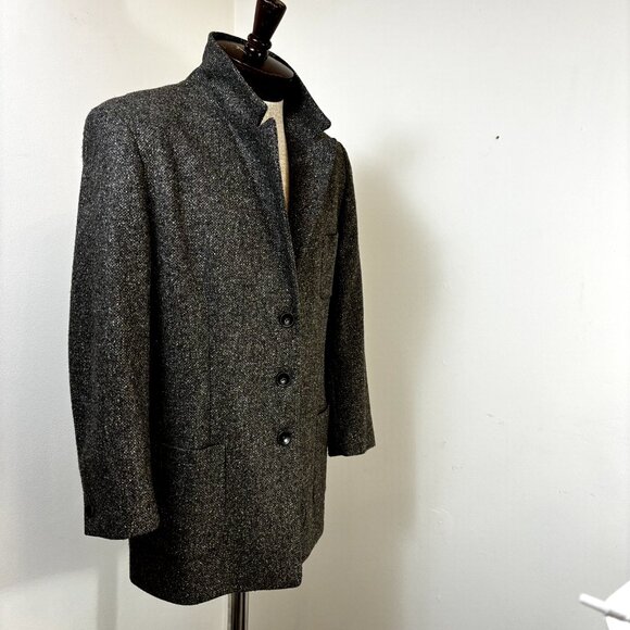 Zanella Kara Size 14 Women's Blazer Gray‎ Wool Blend Coat Jacket Made in Italy - Picture 8 of 11